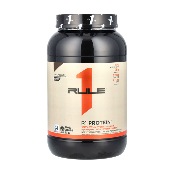 RULE 1 Protein Dark Chocolate Naturally Flavored 1.72lbc - 24 Servings RULE 1