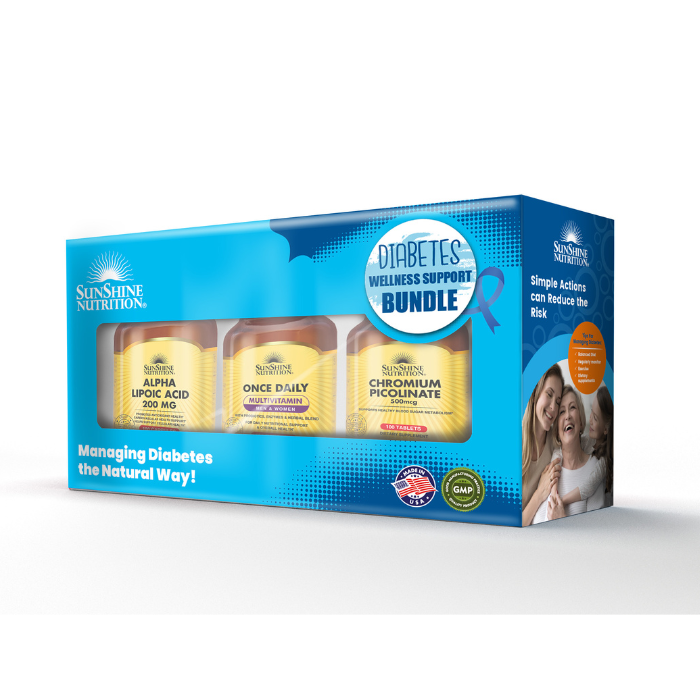 Sunshine Nutrition Diabetes Wellness with Alpha Lipoic Acid, Once Daily Multivitamins and Chromium Picolinate - Bundle Promo 3's Sunshine Nutrition