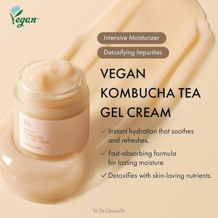 Dr. Ceuracle Vegan Kombucha Tea Gel Cream Probiotic Hydrating Detox Moisturizer 75g Dr. Ceuracle