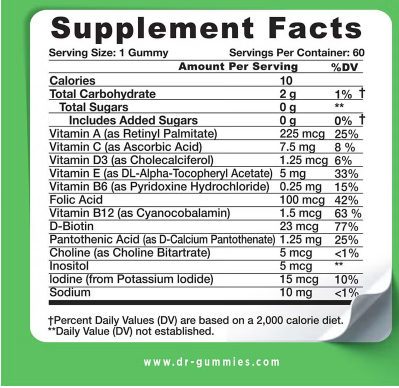 Dr. Gummies Kids Sugar Free Multivitamin Gummies For Healthy Growth and Development, Orange flavour, Pack of 60's Dr. Gummies