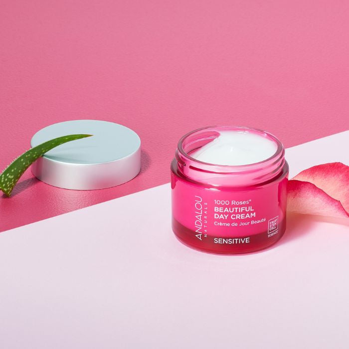 Andalou Naturals 1000 Roses Beautiful Day Cream, Hydrating Moisturizer for Sensitive Skin - 50g Andalou Naturals