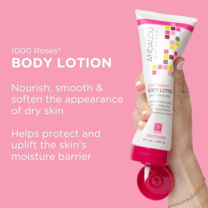 Andalou Naturals 1000 Roses Soothing Body Lotion, Hydrating Lotion for Sensitive Skin - 236ml Andalou Naturals