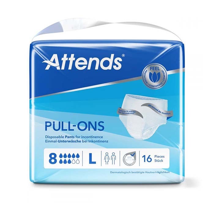 Attends Pull Ons 8 Large 16's Incontinence Adult Diapers Attends