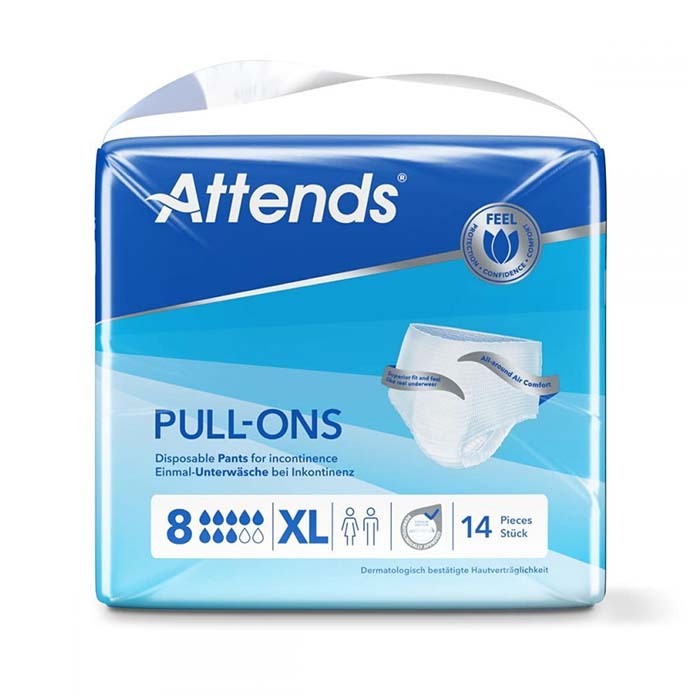 Attends Pull Ons Plus 8 Extra Large 14's Incontinence Adult Diapers Attends