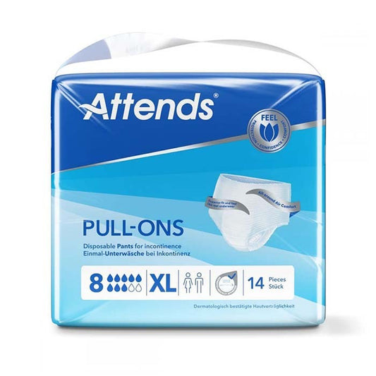 Attends Pull Ons Plus 8 Extra Large 14's Incontinence Adult Diapers Attends