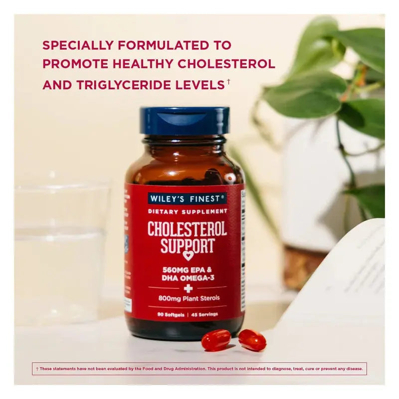 Wiley's Finest Cholesterol Support 560mg Omega 3 Fish Oil Softgels, Pack of 90's Wiley's Finest
