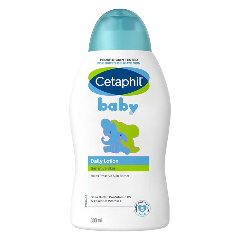 Cetaphil Baby Daily Lotion With Shea Butter, Face & Body Moisturizer For Delicate And Sensitive Skin, Unscented - 300ml Cetaphil