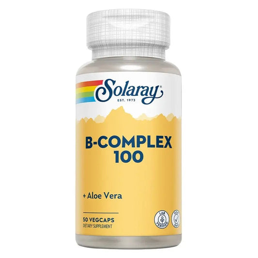 Solaray B Complex 100 Supplement Capsules With Aloe Vera, Pack of 50's Solaray
