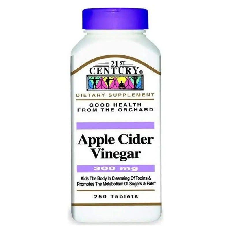 21st Century Apple Cider Vinegar 300mg Tablets For Detoxification & Metabolism Support, Pack of 250's 21st Century