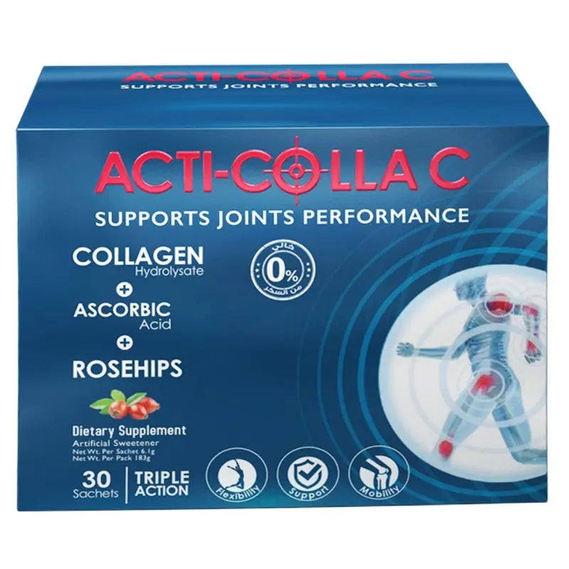 Eva Pharma Acti-Colla C Triple Action Oral Powder Sachets For Joint Support, Pack of 30's Eva Pharma