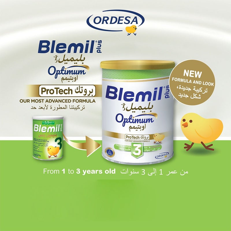 Blemil Plus Optimum Protech Stage 3 Toddlers Milk Formula For 1 To 3 Years 400g Blemil