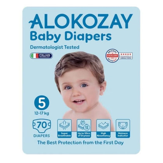 Alokozay Baby Diapers, Size 5, 12-17kg, Pack of 70's Alokozay