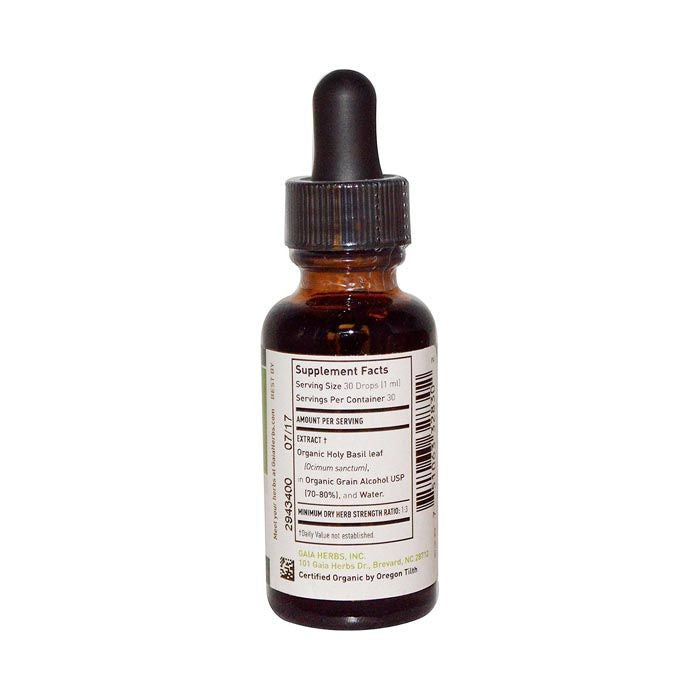 Gaia Herbs Organic Holy Basil Leaf 1 Oz - 30ml Gaia Herbs