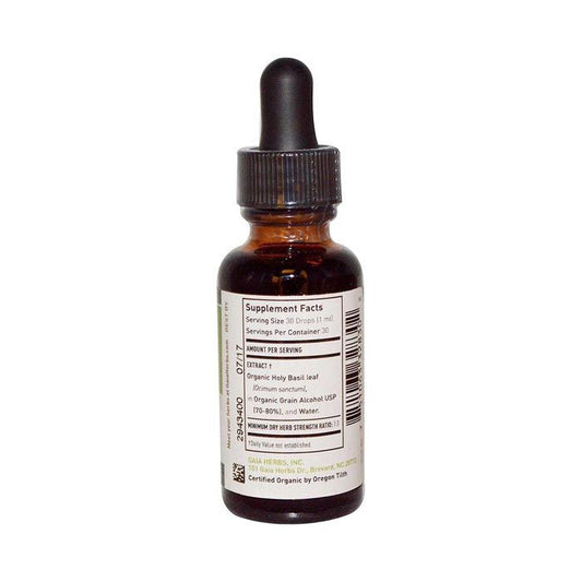 Gaia Herbs Organic Holy Basil Leaf 1 Oz - 30ml Gaia Herbs