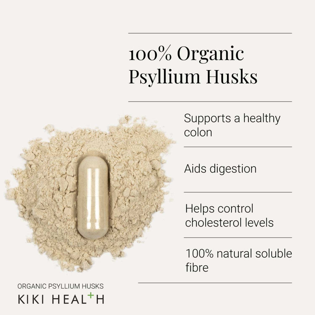 KIKI Health Organic Psyllium Husks Vegetarian - 120 Capsules KIKI Health