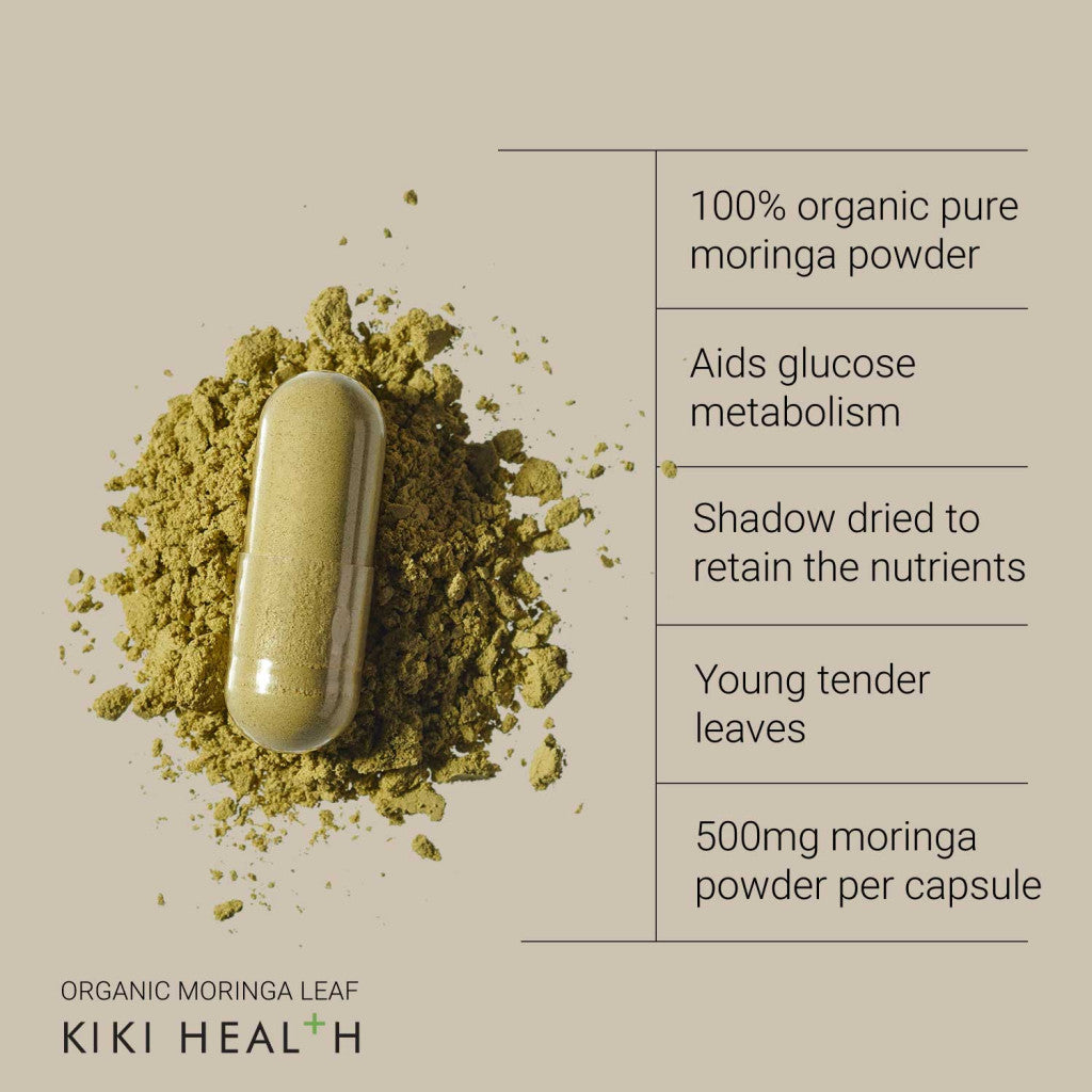 KIKI Health Organic Moringa Leaf 500mg - 120 Capsules KIKI Health