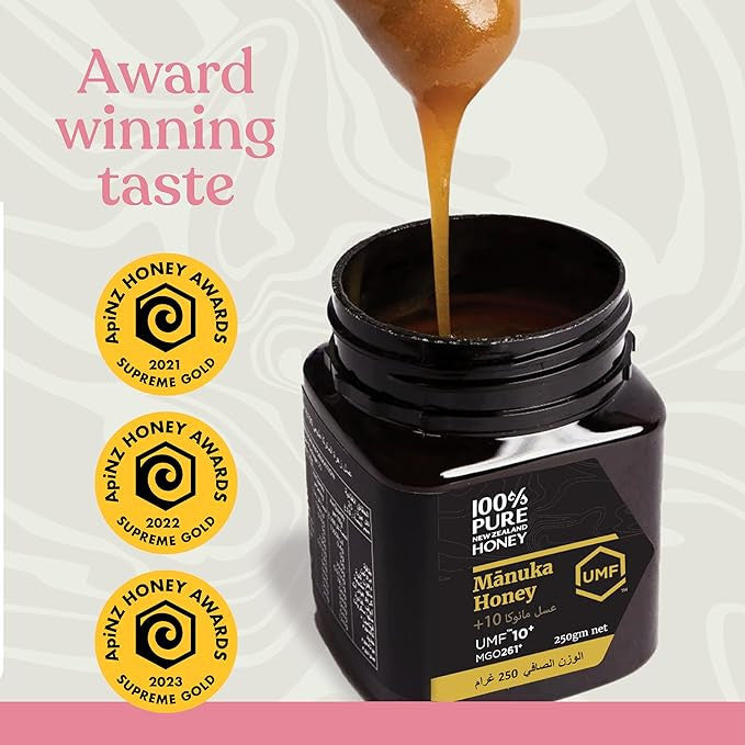100% Pure New Zealand Manuka Honey UMF10+ MGO263+ 250g 100% Pure