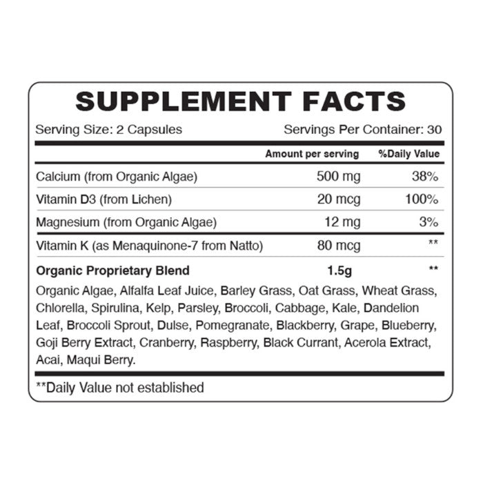 Organic Earth Plant Based Calcium - 60 Capsules