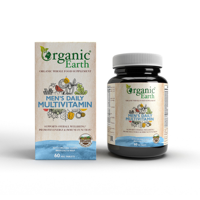 Organic Earth Men’s Daily Multivitamin 60 Tablets Organic Earth