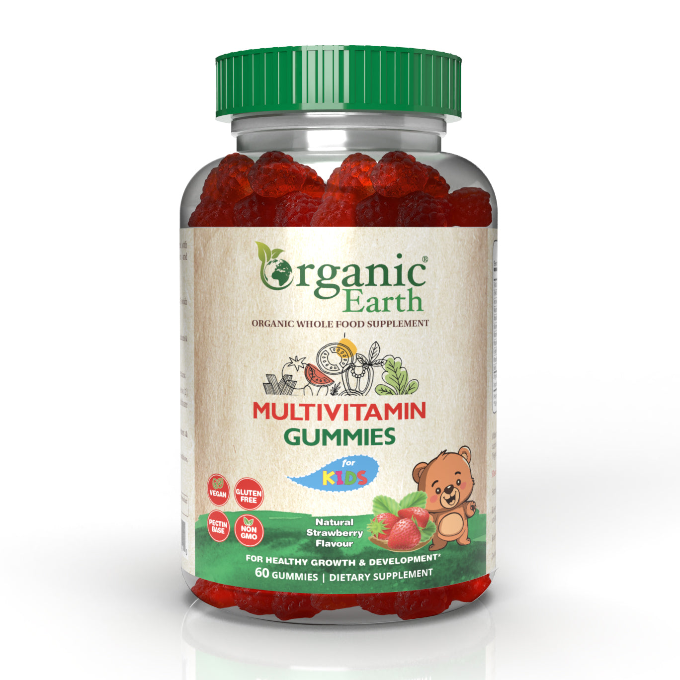 Organic Earth Multivitamin & Mineral Kids Gummies 60s Organic Earth