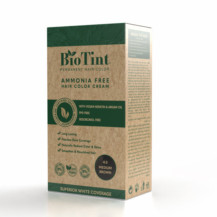 BioTint Permanent Hair Color - 4.0 Medium Brown BioTint