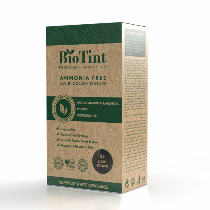 BioTint Permanent Hair Color - 5.0 Light Brown BioTint
