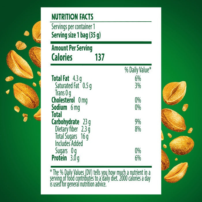 Good Calories Date Bar Crunchy Peanuts 35g With 97% Fruits & Nuts - Pack of 20 pcs Good Calories