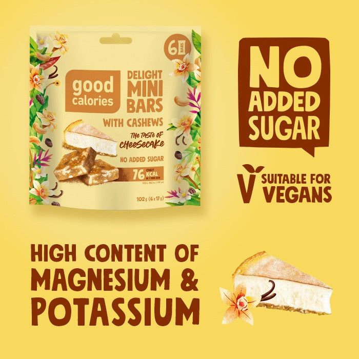 Good Calories Delight Mini Bars Cashew Cheesecake - 102g Good Calories