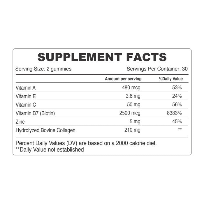 Organic Earth Beauty Collagen Sugar-Free, Hydrolysed with Vitamin C and Biotin - 60 Gummies Organic Earth