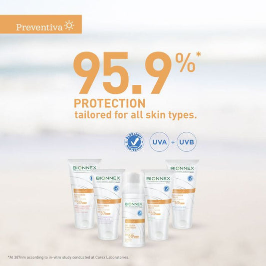 Bionnex Preventiva Sunscreen (SPF 50+) for Dry & Sensitive Skin and UVA/UVB Protection - 50ml Bionnex