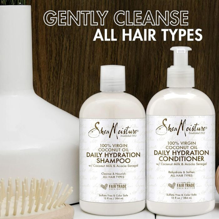 Shea Moisture 100% Virgin Coconut Oil Daily Hydration Conditioner Nourish and Detangle 384ml Shea Moisture