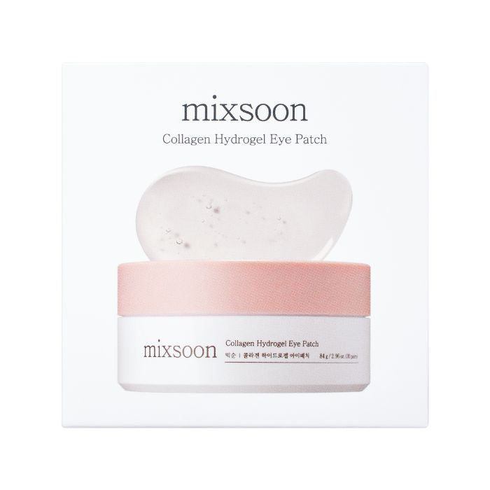 Mixsoon Collagen Hydrogel Eye Patch 84g, Hydrating, Firming, and Wrinkle-Care Patches with Peptides - 30 Pairs Mixsoon