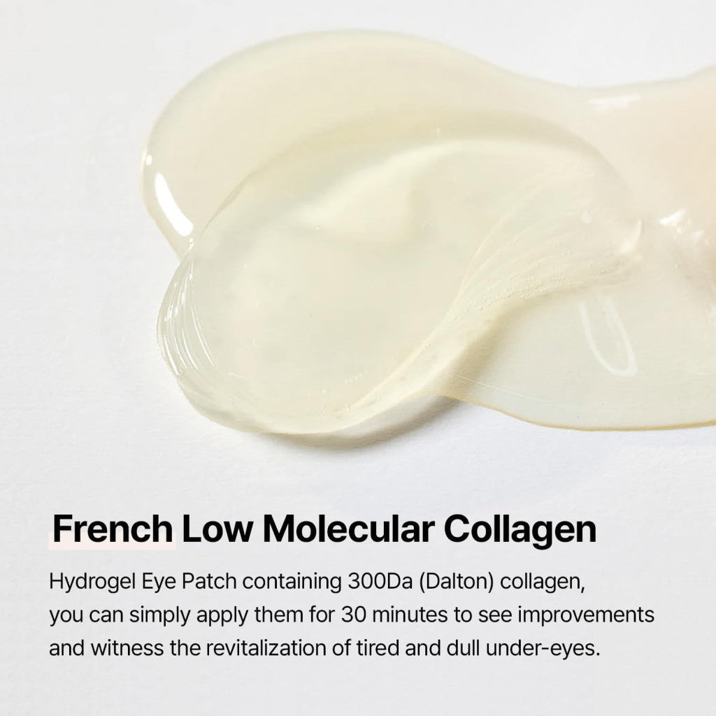 Mixsoon Collagen Hydrogel Eye Patch 84g, Hydrating, Firming, and Wrinkle-Care Patches with Peptides - 30 Pairs Mixsoon