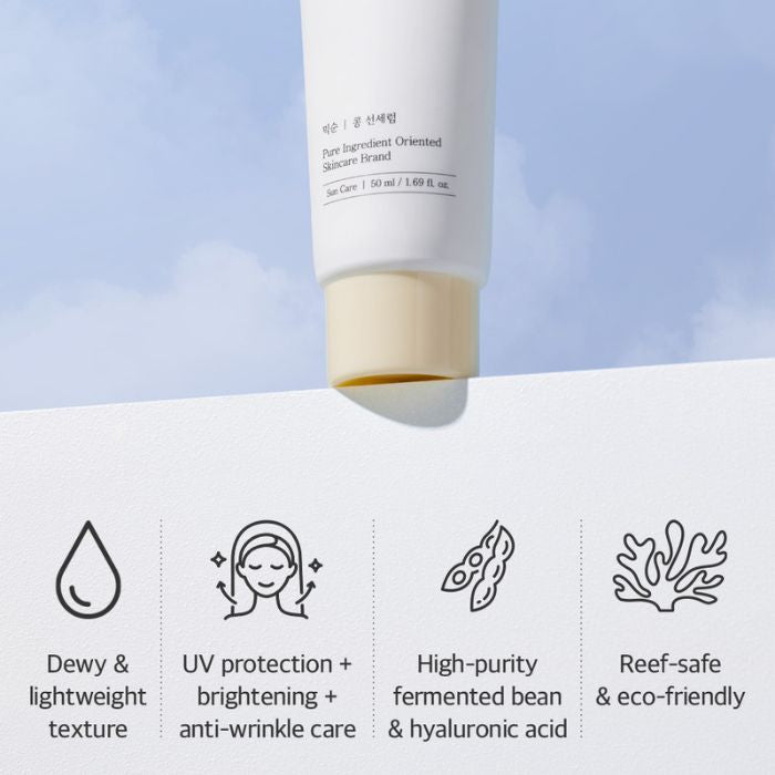 Mixsoon Bean Sun Serum (SPF50+) Lightweight Hydrating Protection with Fermented Soybean Extract - 50ml Mixsoon
