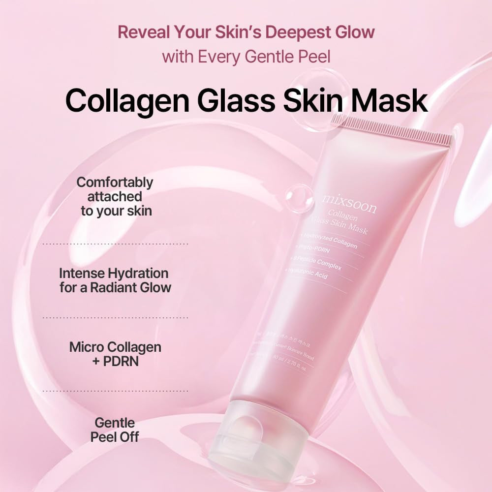 Mixsoon Collagen Glass Skin Peel-Off Mask for Hydration, Elasticity and Radiant Glow - 80ml Mixsoon