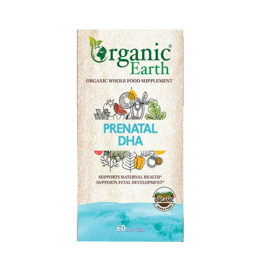 Organic Earth Prenatal DHA for Pregnancy and Lactation Support - 60 Softgels Organic Earth