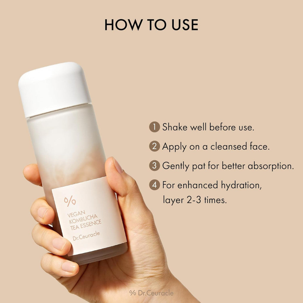 Dr. Ceuracle Vegan Kombucha Tea Essence, Probiotic Hydrating Detox for Glowing Skin - 150ml Dr. Ceuracle