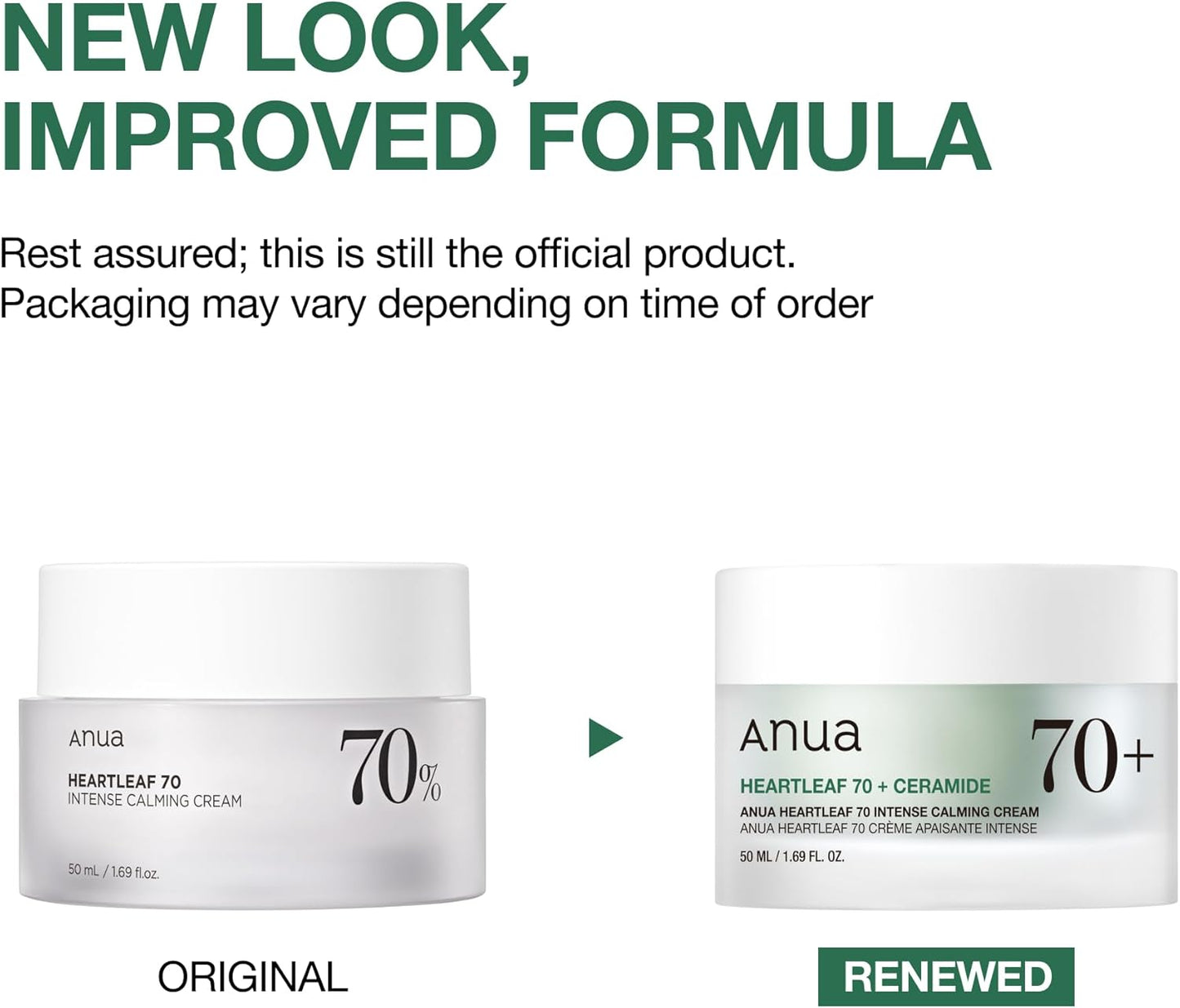 Anua Heartleaf 70% Intense Calming Facial Cream For Dry & Sensitive Skin - 50ml Anua