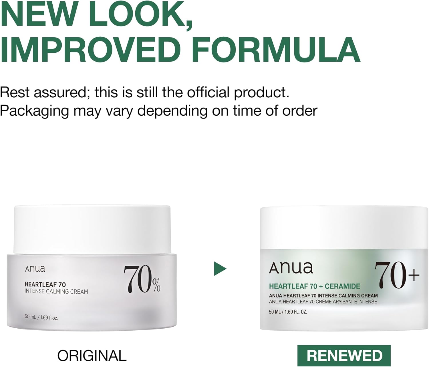 Anua Heartleaf 70% Intense Calming Facial Cream For Dry & Sensitive Skin - 50ml Anua