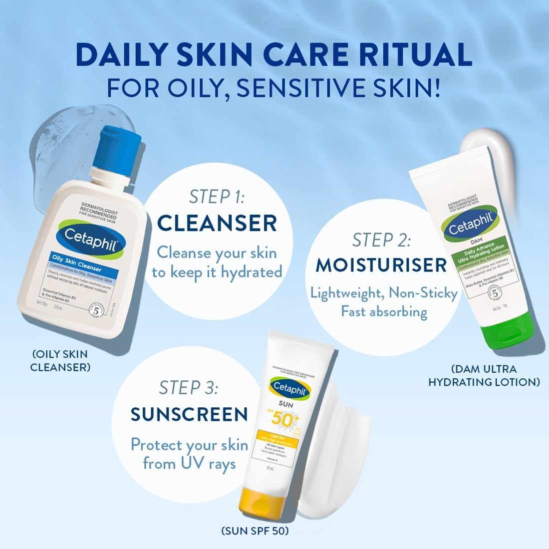 Cetaphil Oily Skin Cleanser Foaming Face & Body Wash With Combination to Oily and Sensitive Skin - 125ml Cetaphil