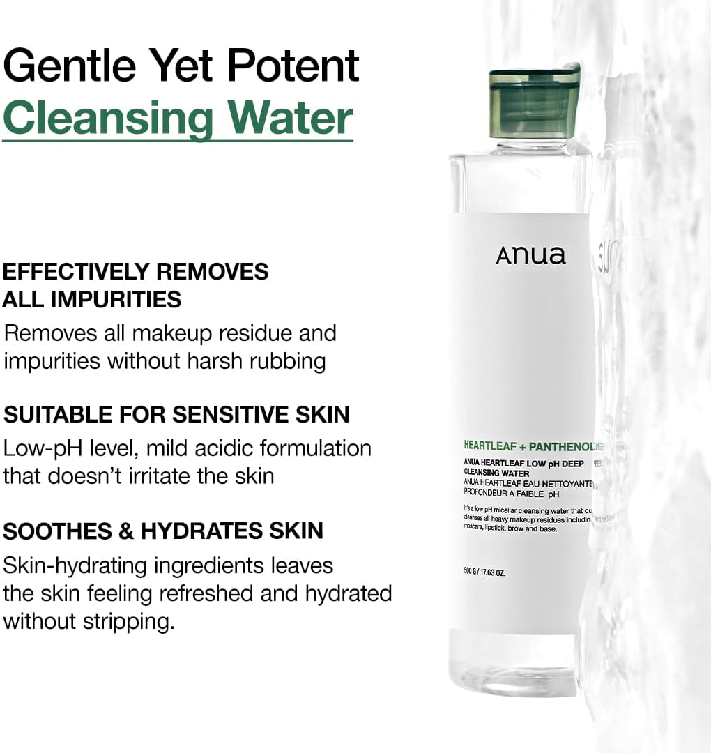 Anua Heartleaf & Panthenol Low pH Deep Cleansing Water 500g Anua