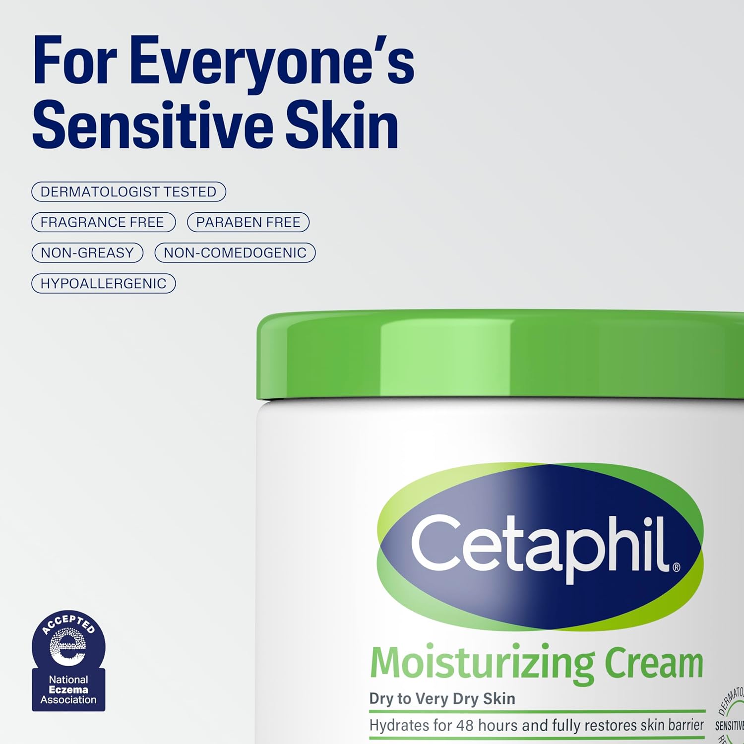Cetaphil Moisturizing Cream, Face & Body Moisturizer With Dry to Very Dry Sensitive Skin, Unscented - 250g Cetaphil