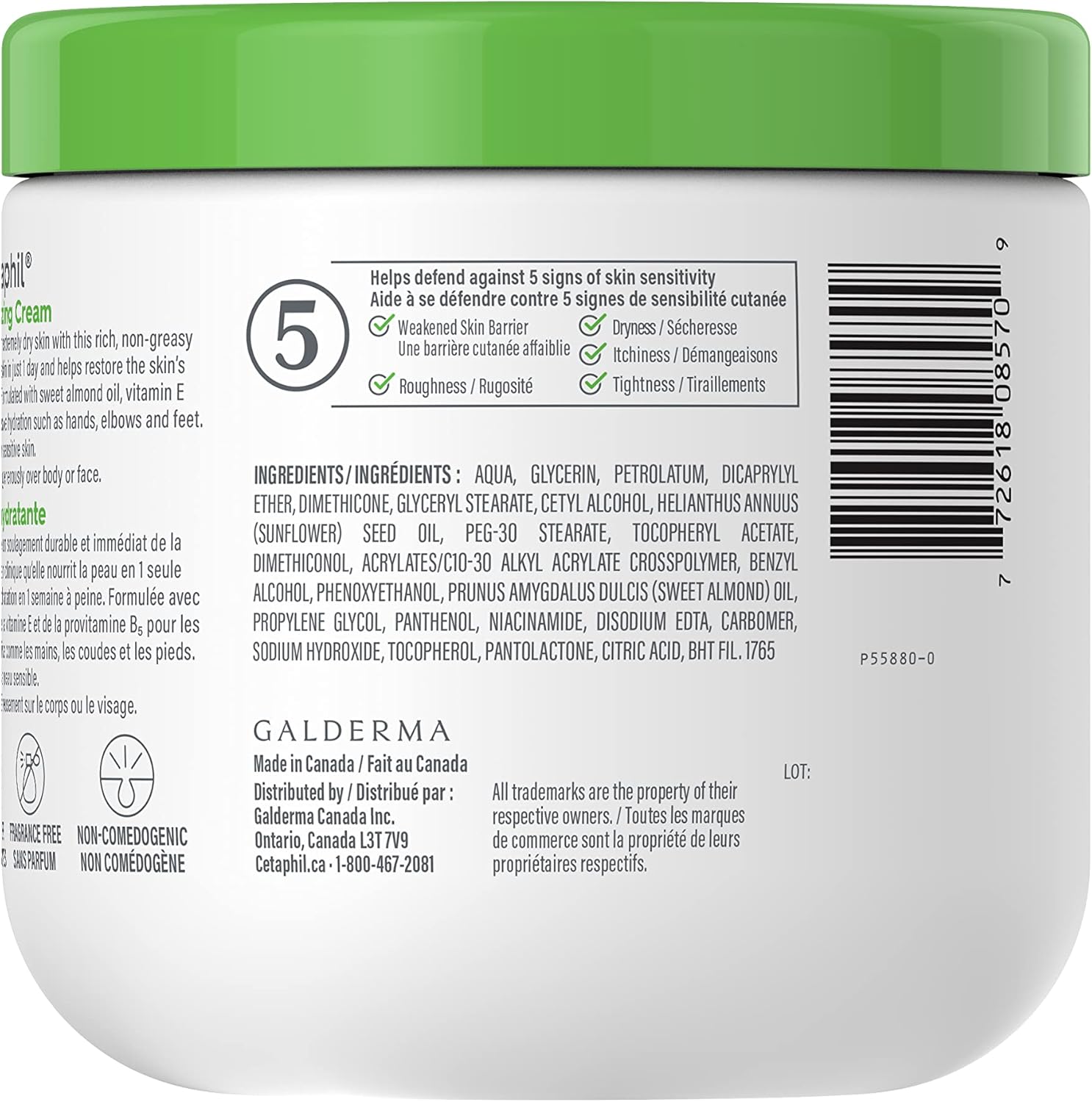 Cetaphil Moisturizing Cream, Face & Body Moisturizer With Dry to Very Dry Sensitive Skin, Unscented - 453g Cetaphil