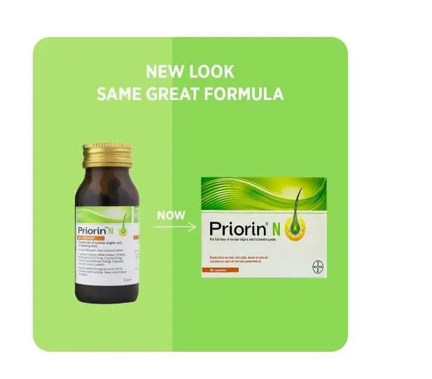Priorin N Hair Growth Capsules – 90 Capsules (30-Day Supply) | Reduces Hair Loss