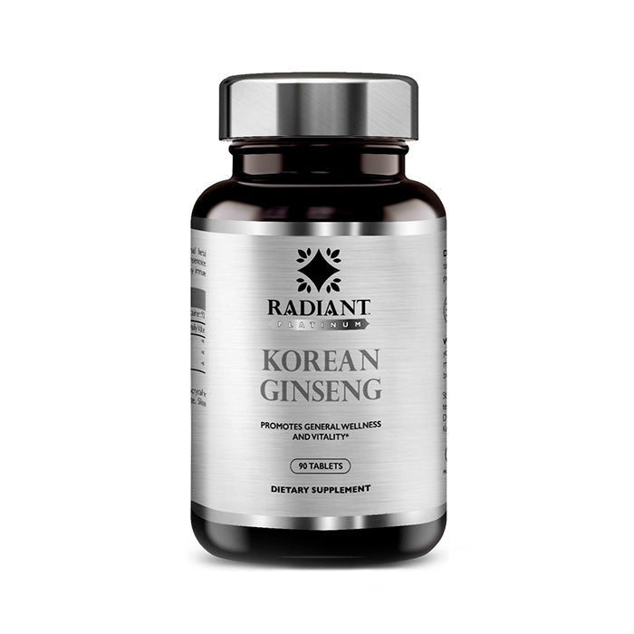 Radiant Platinum Korean Ginseng, Energy Booster, Immune Support & Antioxidant-Rich Herbal Supplement - 90 Tablets Radiant Platinum