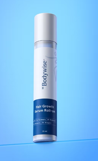 3% Rosemary Hair Growth Serum (Roll On) | 3% Redensyl, 2% Aminexil & 2% Anagain | Thicker And Stronger Hair | Prevents Hair Fall And Stimulates Follicles | 25ml be bodywise