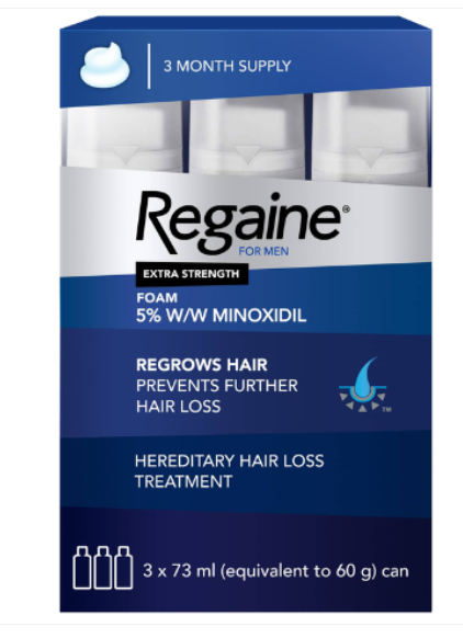 Regaine For Men 5% Hair Regrowth Foam 73ml - 3 Pack