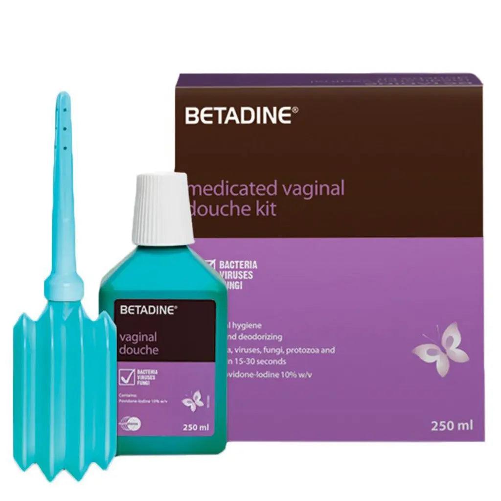 Betadine Medicated Vaginal Douche Kit 250ml – Antiseptic Intimate Care with Povidone-Iodine