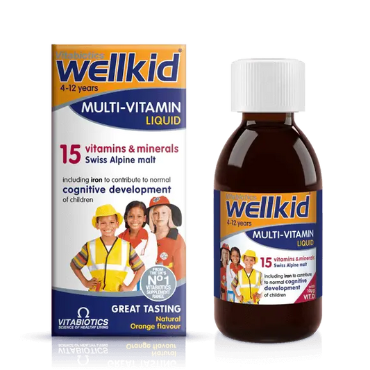 Vitabiotics Wellkid Multivitamin Orange Flavoured Liquid For Children 150ml Vitabiotics